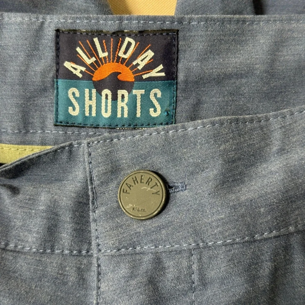 Faherty All Day Shorts Men's Size 40 Blue Coastal Casual Quick Dry Beach